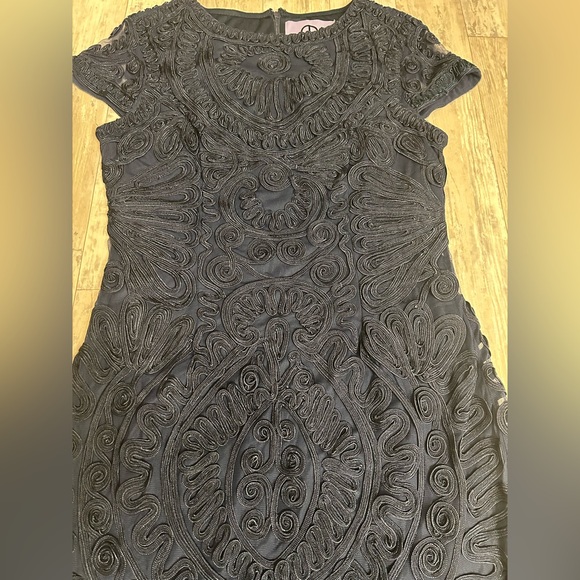 JS Collections Navy Embroidered Soutache Dress